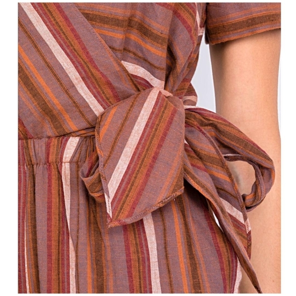 LAST ONE❗LE LIS Stitch Fix Rust Stripes Jumpsuit - Picture 3 of 5